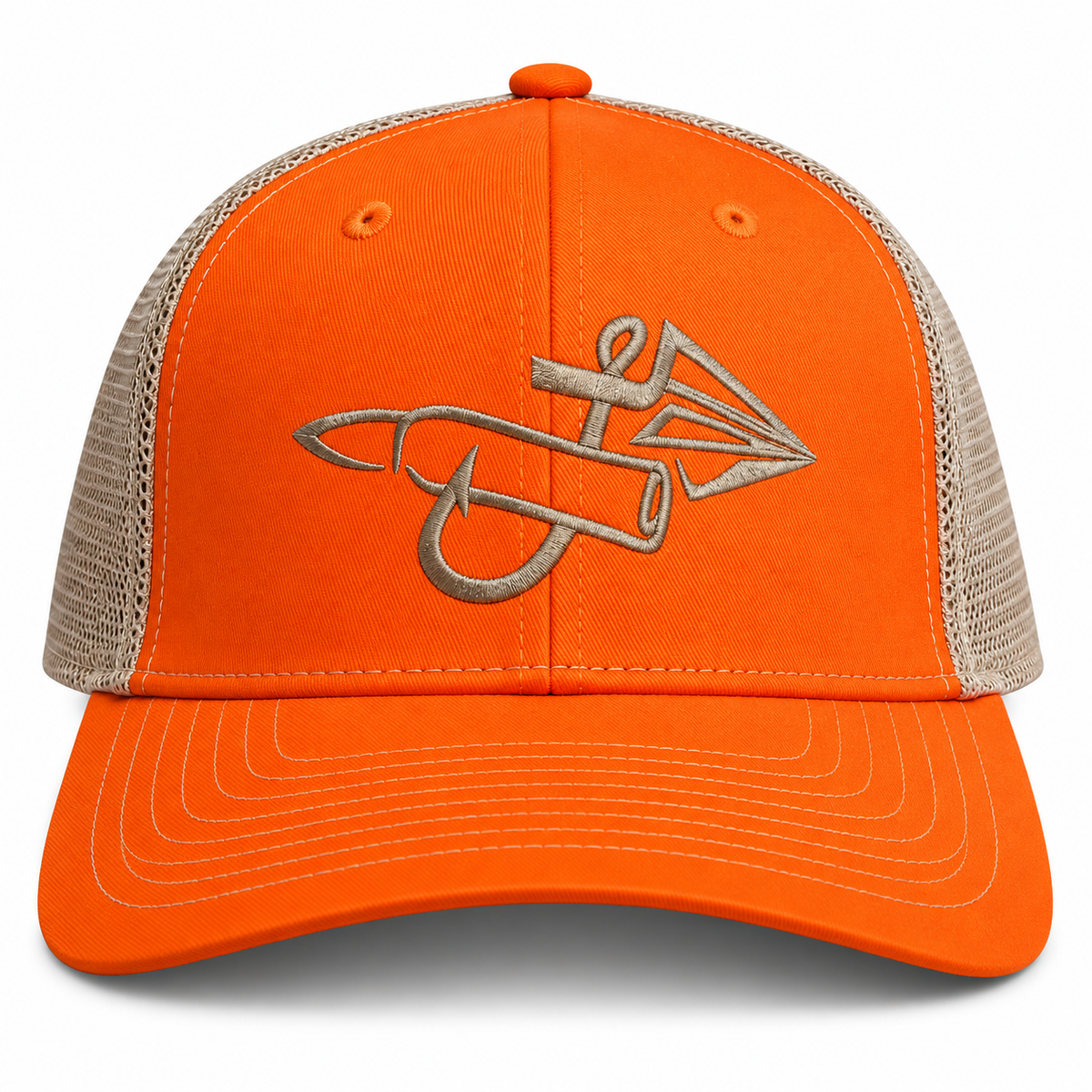 Orange & Khaki - Embroidered