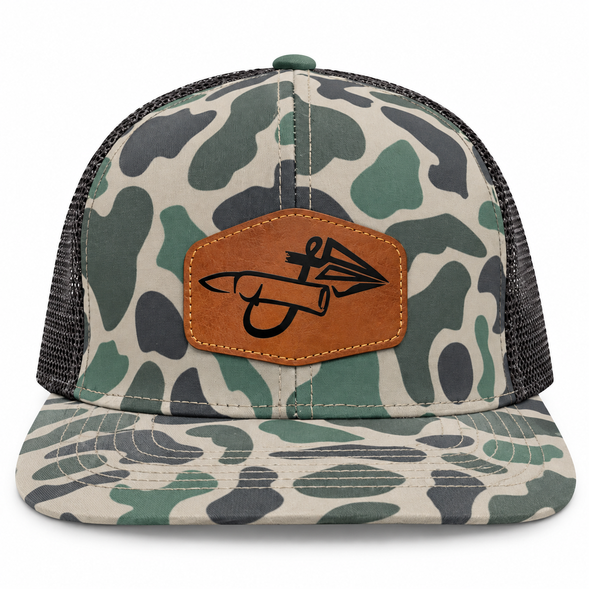 Marsh & Charcoal Trucker - Saddle Brown Hex Logo