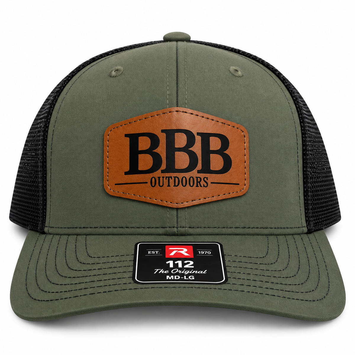 112 Loden & Black Trucker - Saddle Brown Hex BBB
