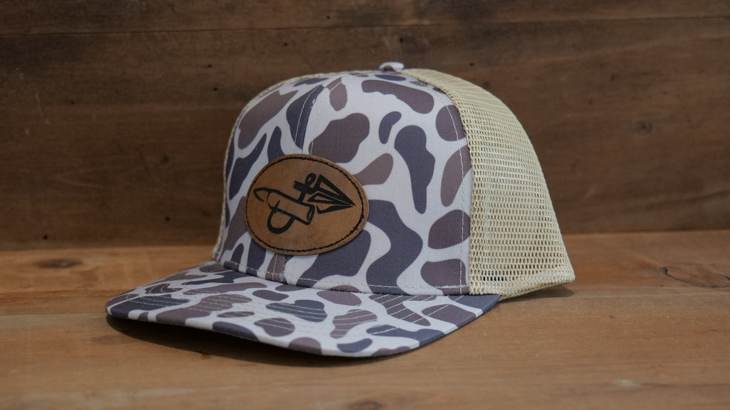 Brown Marsh/Khaki Oval Leather Patch