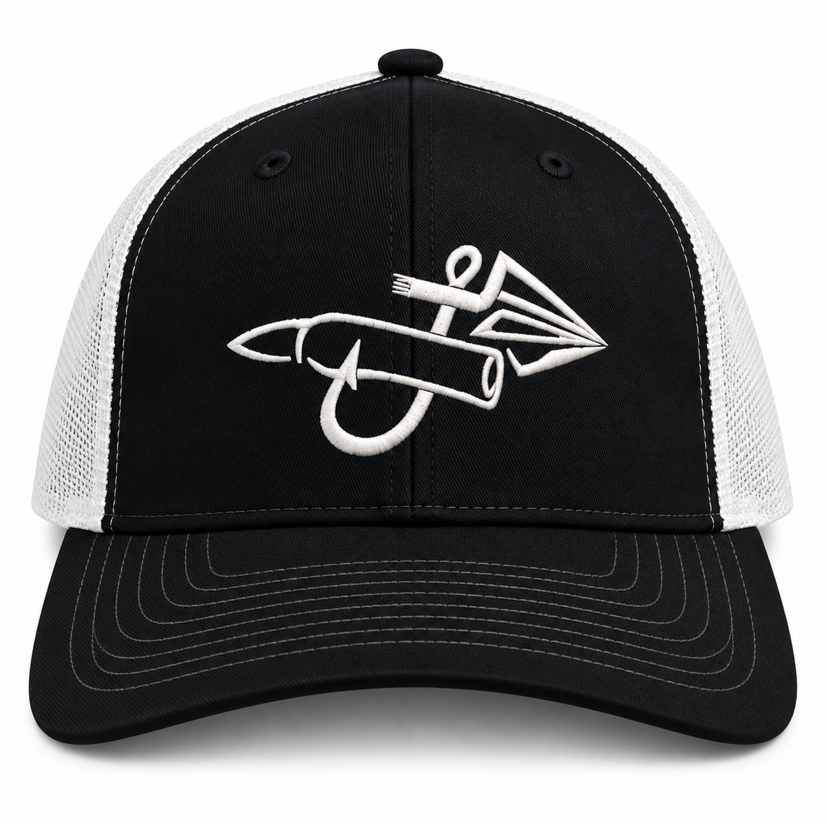 Navy & White - Embroidered