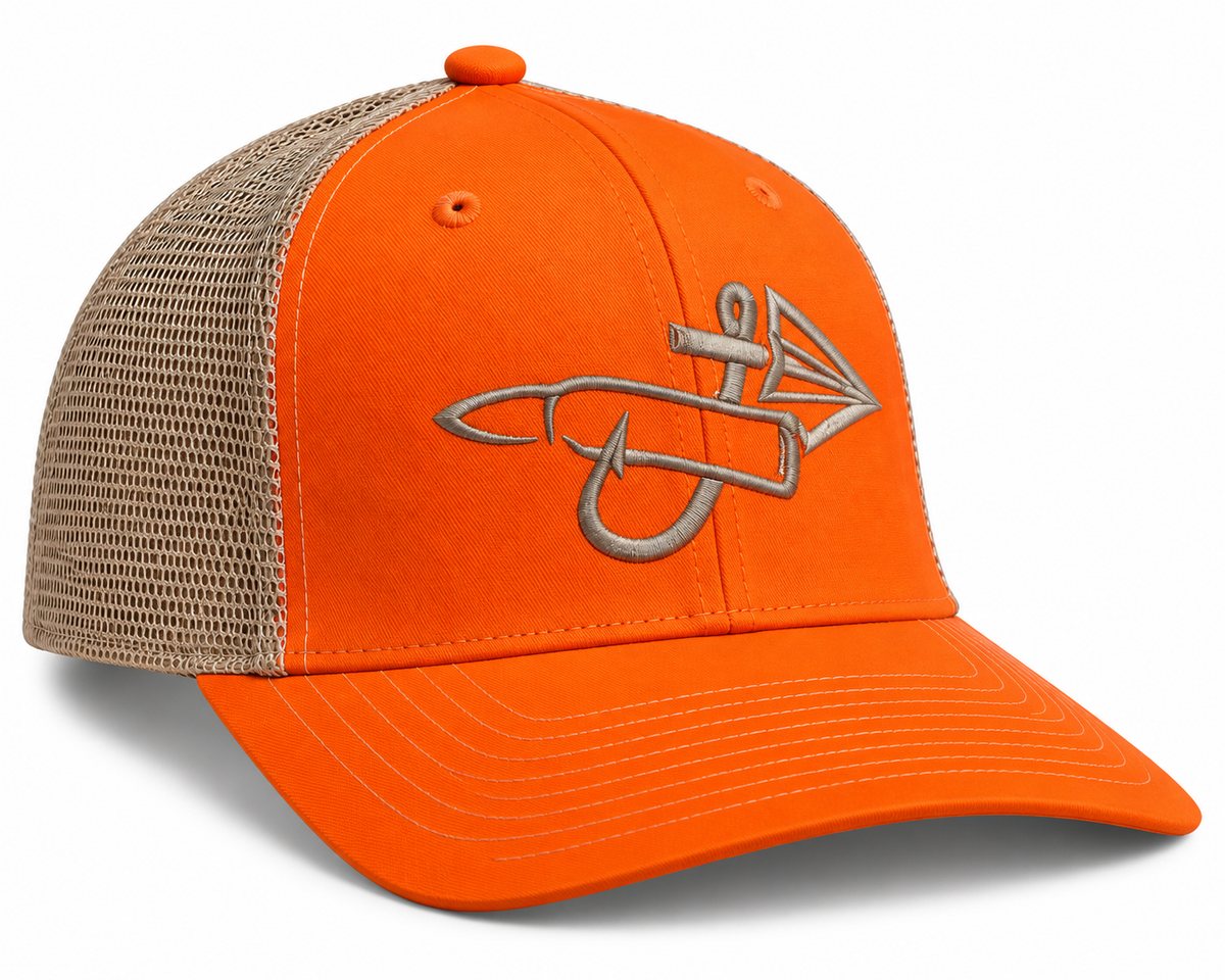Orange & Khaki - Embroidered