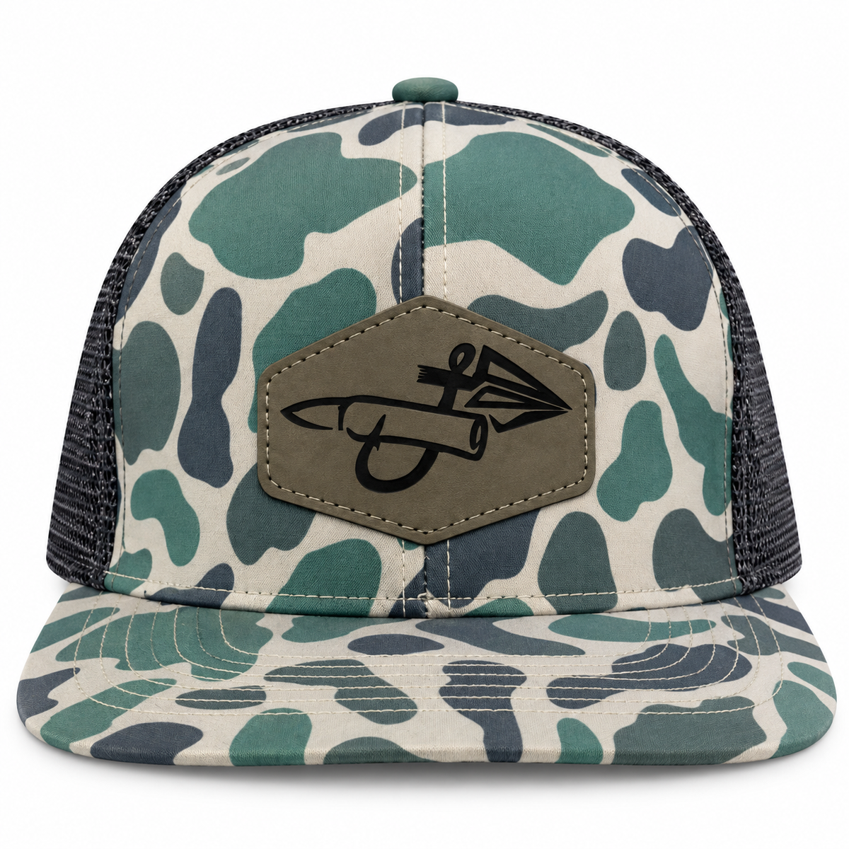 Marsh & Charcoal Trucker - Grey Hex Logo