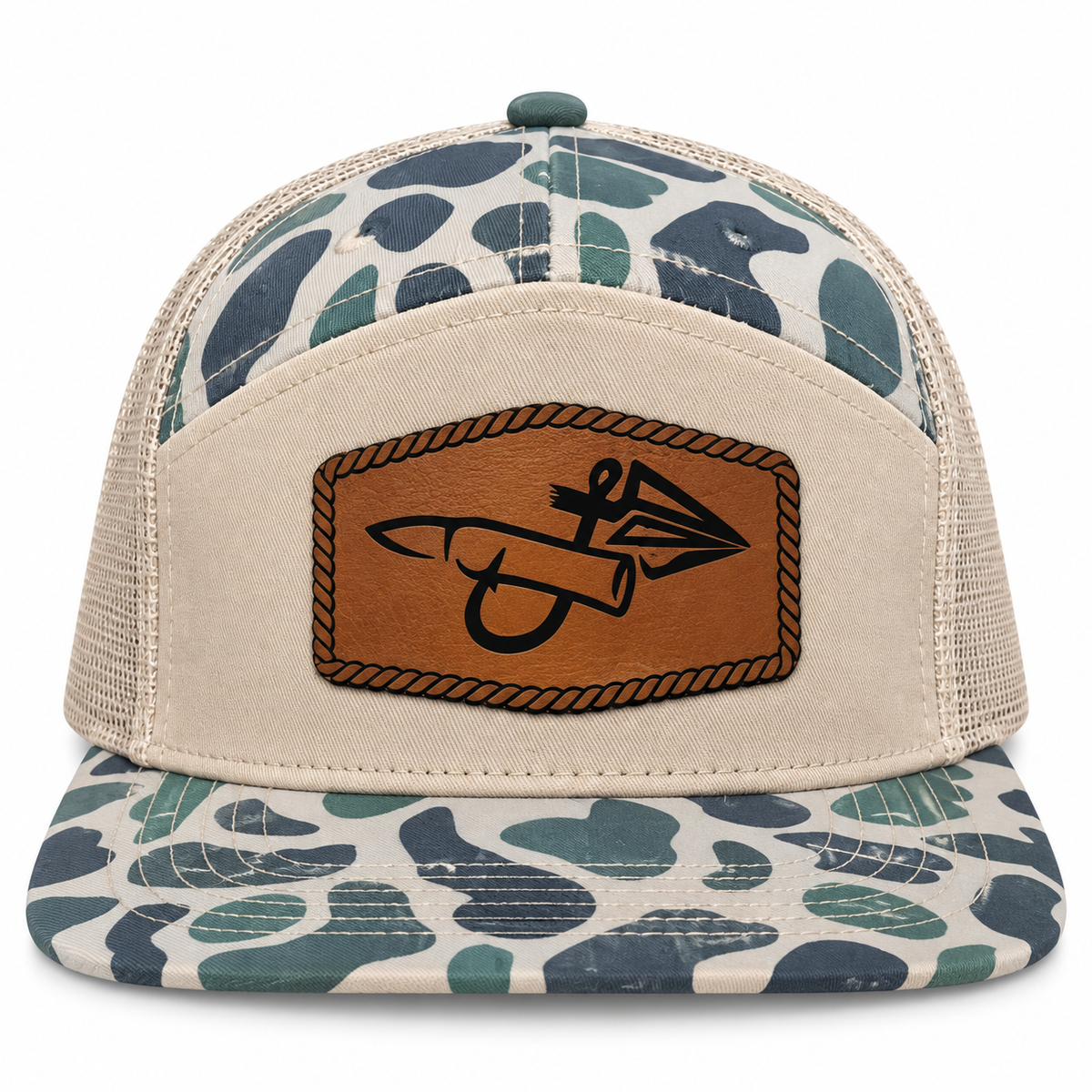 March & Sand 7-Panel - Saddle Brown Rope Hex Logo