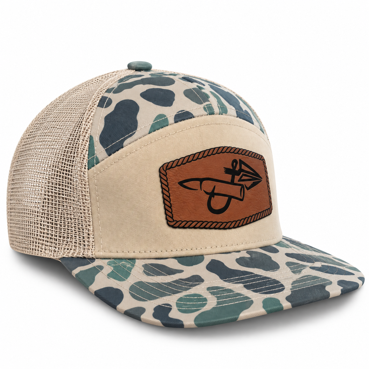 March & Sand 7-Panel - Saddle Brown Rope Hex Logo
