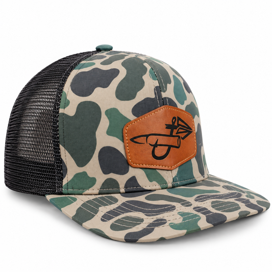 Marsh & Charcoal Trucker - Saddle Brown Hex Logo
