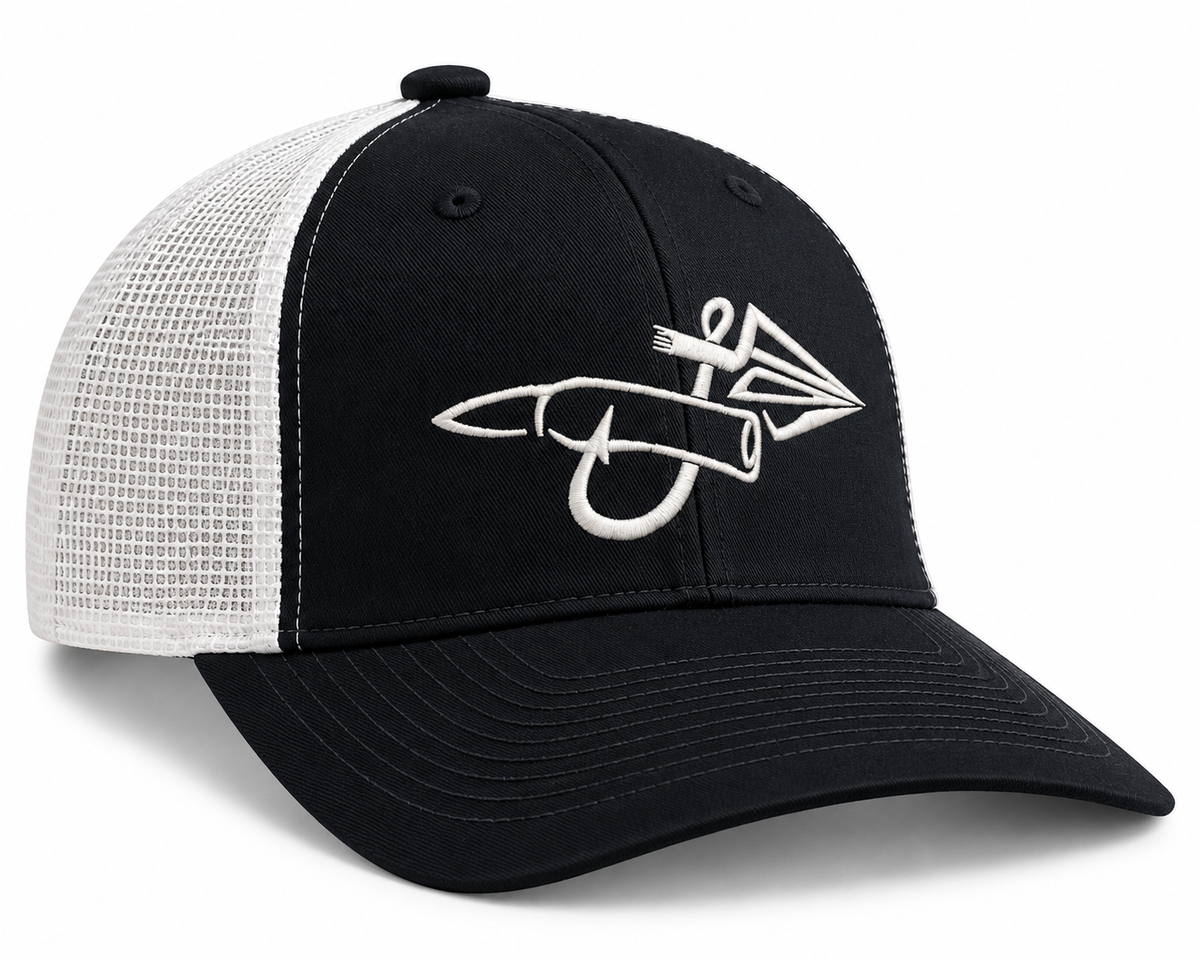 Navy & White - Embroidered