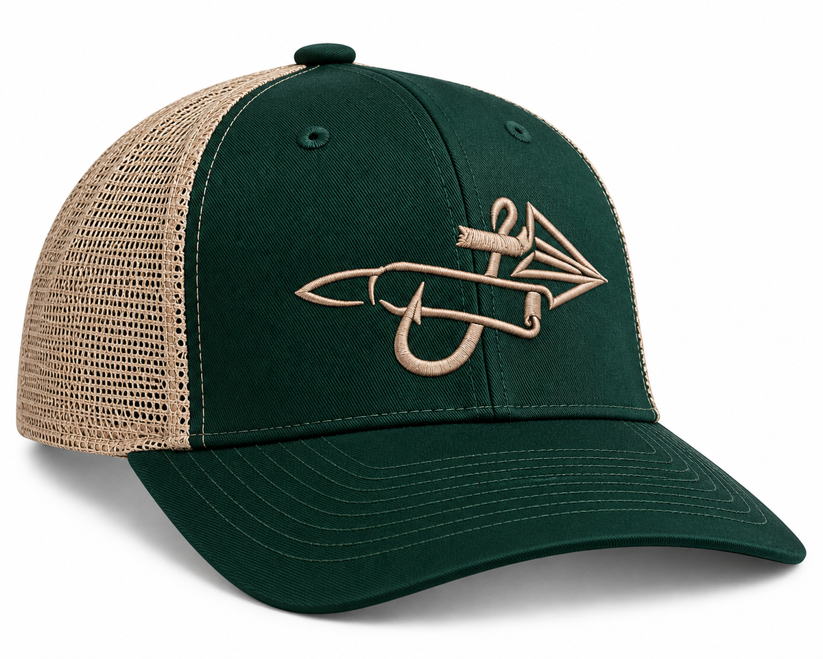 Green & Khaki - Embroidered