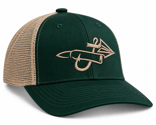 Green & Khaki - Embroidered
