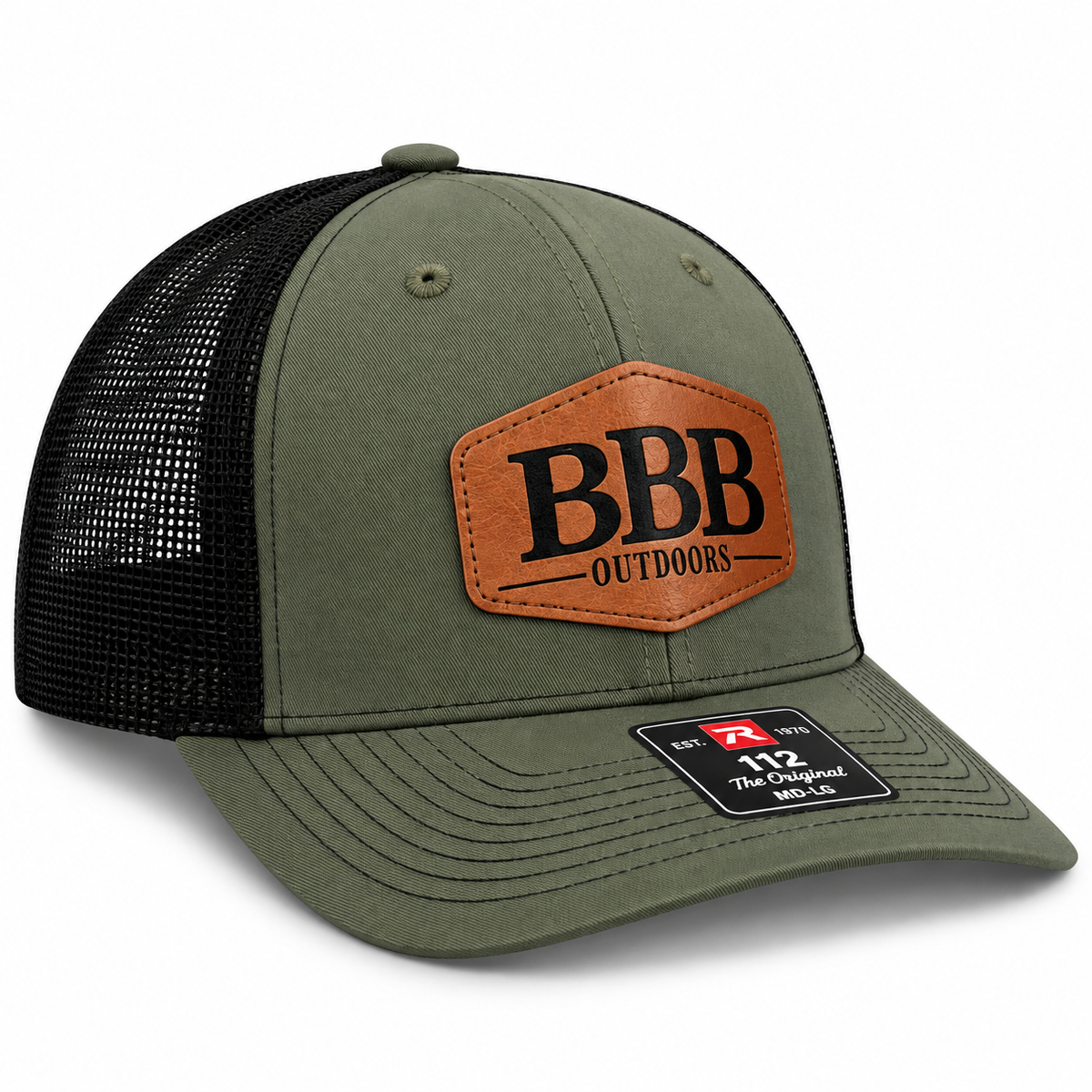112 Loden & Black Trucker - Saddle Brown Hex BBB