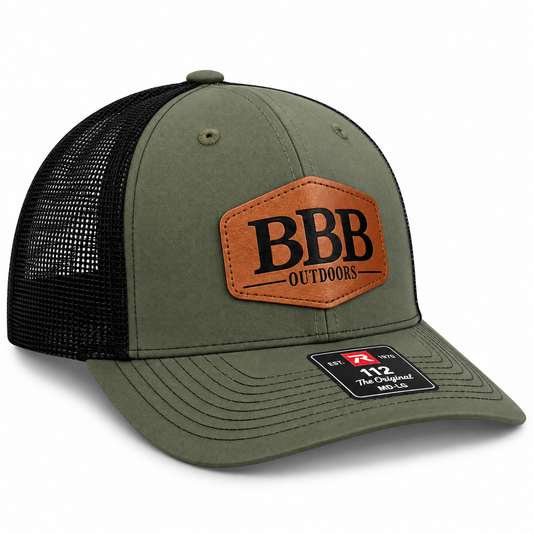 112 Loden & Black Trucker - Saddle Brown Hex BBB