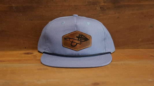 Light Blue/Black Rope Dark Brown Hexagon Leather Patch