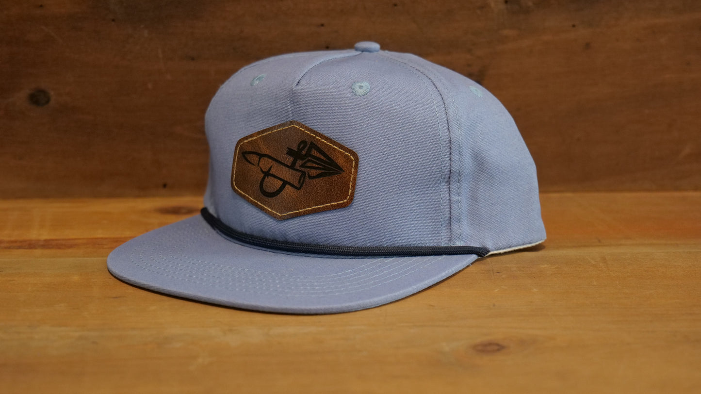 Light Blue/Black Rope Dark Brown Hexagon Leather Patch